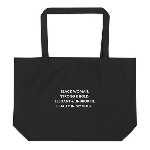 Black Woman Poetry Large Organic Tote Bag