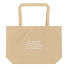Load image into Gallery viewer, Black Woman Poetry Large Organic Tote Bag